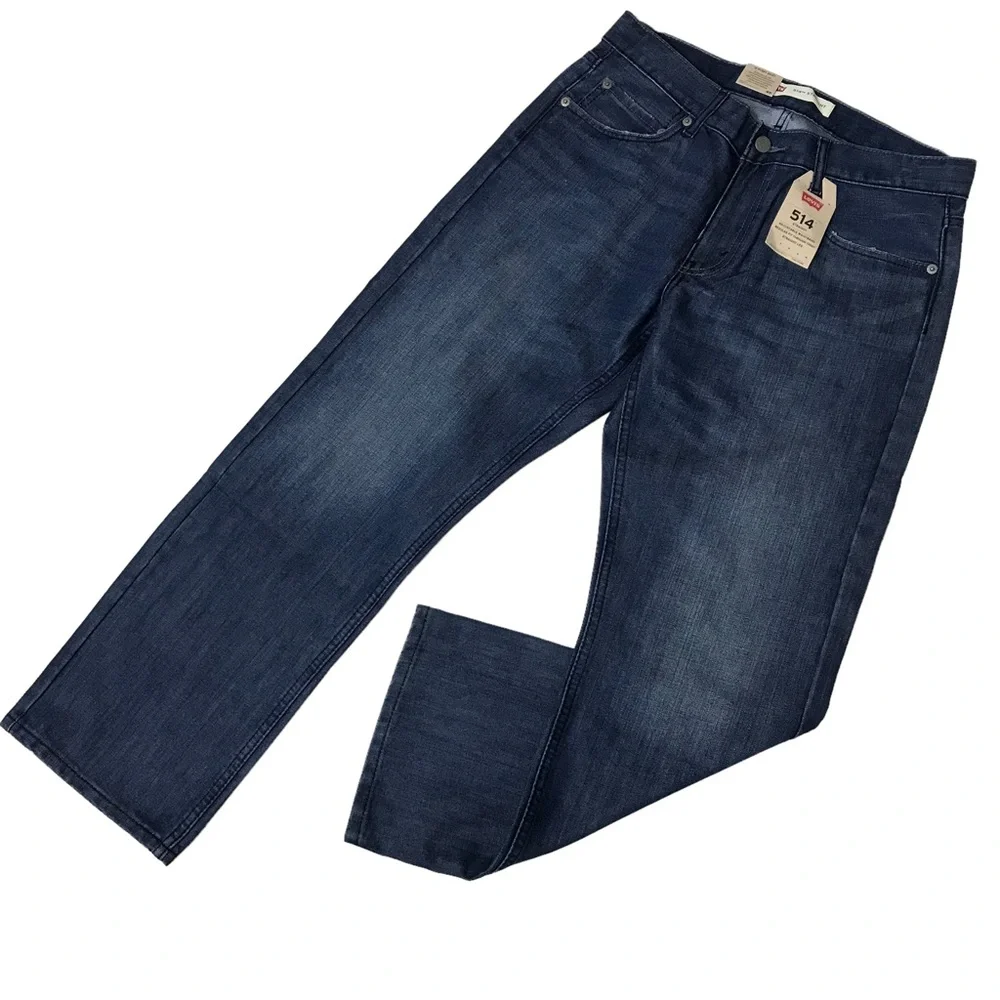 Levi's 514 Straight Leg Jeans Sz 16Husky Dark Wash Denim